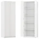 Шкаф распашной Байонна белый с  4 полками 80х232,2х54,5 ЛДСП каркас белый